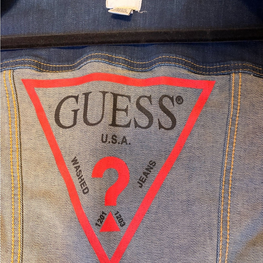 Guess Dark Blue Denim Jean Jacket size M * NWOT* - Picture 6 of 6